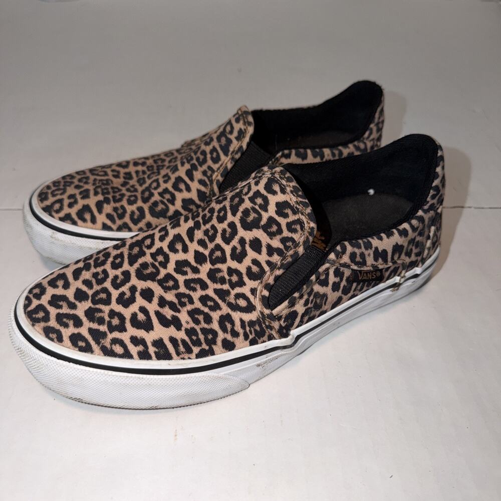Vans Sneakers Women’s 6.5 Leopard Cheetah Print Slip On Shoes UltraCush